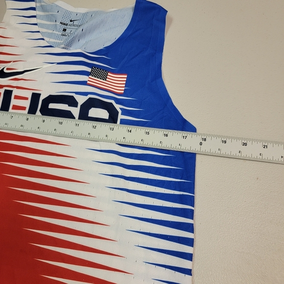 Nike Dri-fit ADV Team USA Aeroswift Men's Running Tank- Red And Blue Size L - Picture 4 of 6